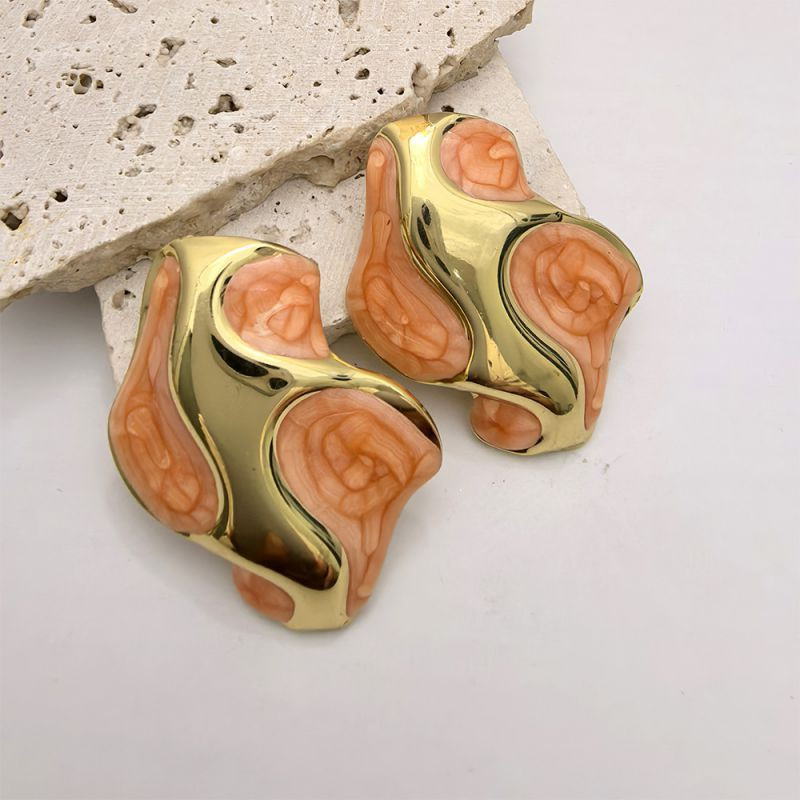 Серьги-пусеты Абстрактные волны Двухцветные CJL79221