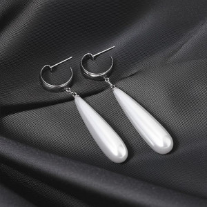 Серьги напыление золотом жемчужина 1J11670CJJ Серьги напыление золотом жемчужина 1J11670CJJ