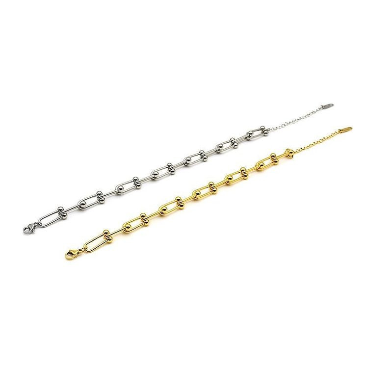 Браслет-цепочка с крупными геометрическими звеньями J11197CJJ