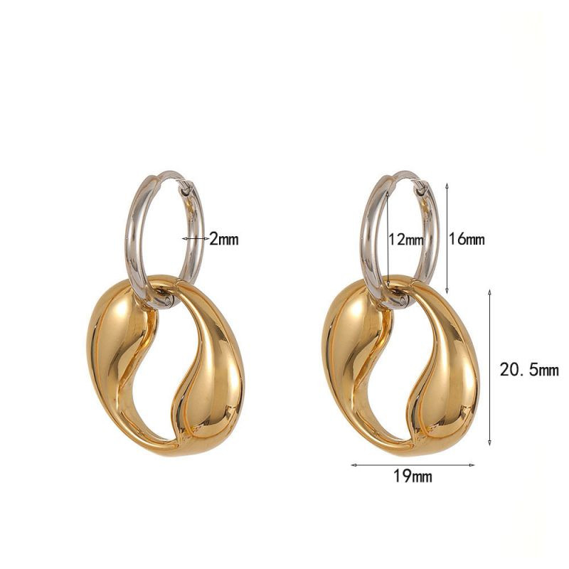 Серьги-кольца овальные витые CJR56102 Серьги-кольца овальные витые CJR56102