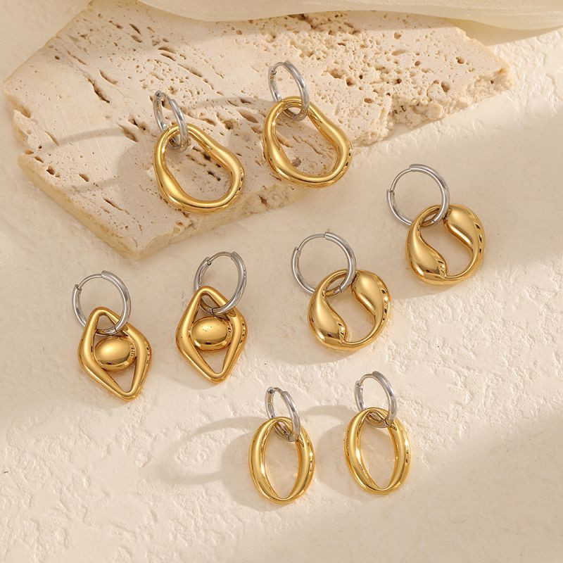 Серьги-кольца овальные витые CJR56102 Серьги-кольца овальные витые CJR56102