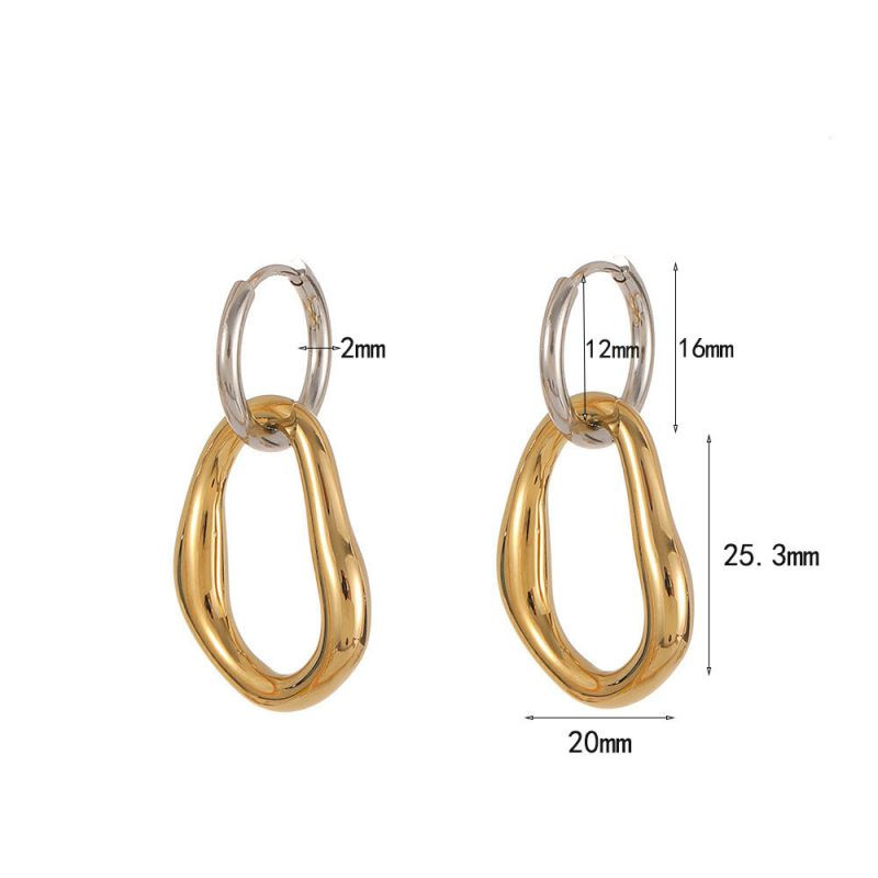 Серьги-кольца овальные витые CJR56102 Серьги-кольца овальные витые CJR56102