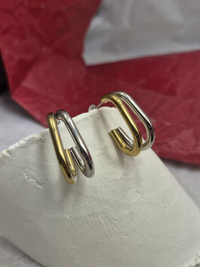 Серьги стальные с напылением золотом J11499CJJ