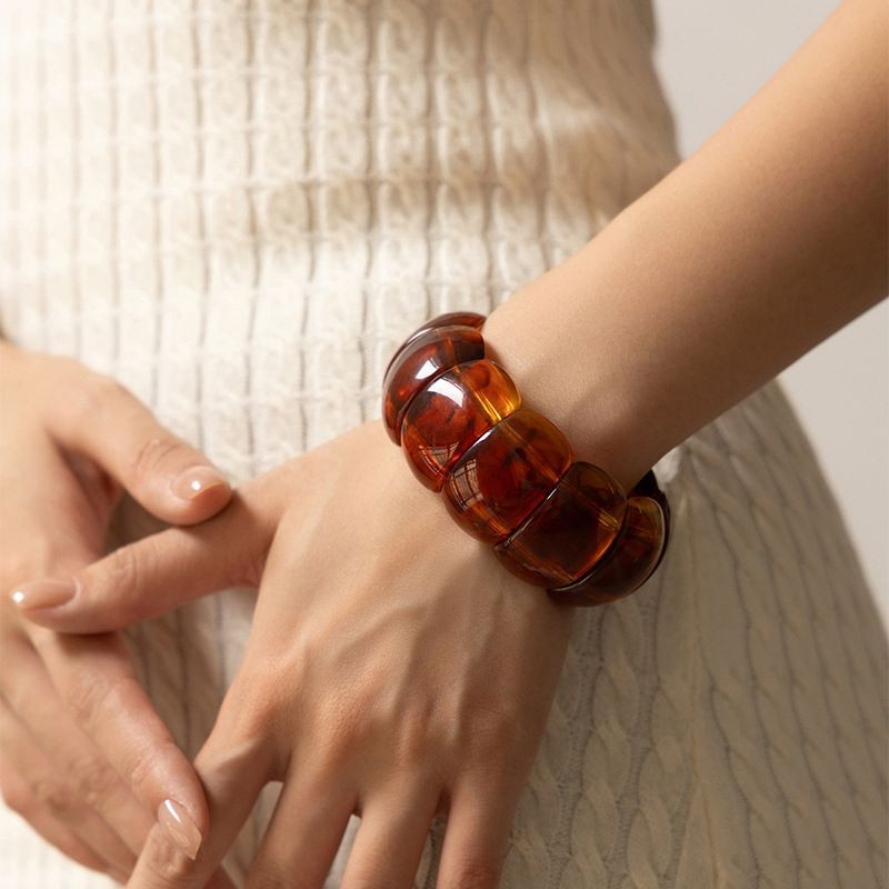 Браслет жесткий из граненого акрила под натуральный камень CJN88010