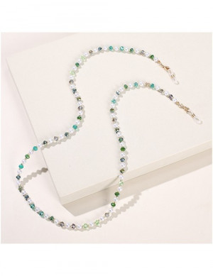 Цепочка для очков серебристая с голубым бисером R31880 Цепочка для очков серебристая с голубым бисером R31880