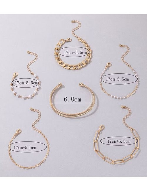 Комплект браслетов с жемчугом и цепями Z13223 Комплект браслетов с жемчугом и цепями Z13223