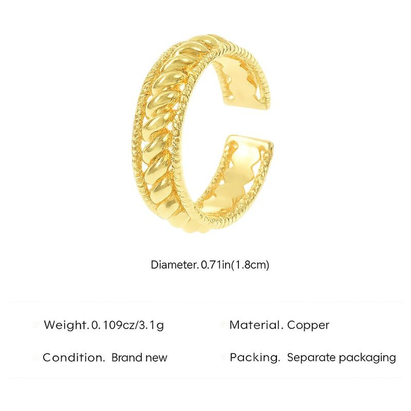 Разомкнутое кольцо с рельефным узором в виде косы 1J12365CJJ