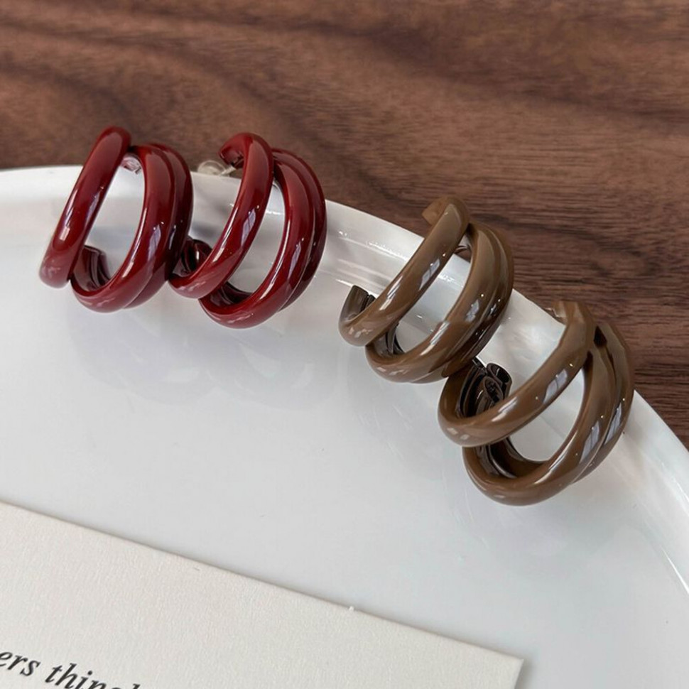 Двойные серьги-конго с эмалью CJH66205 Двойные серьги-конго с эмалью CJH66205