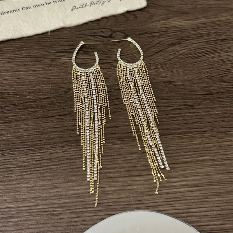 Длинные серьги-каскады из тонких цепей CJP90509