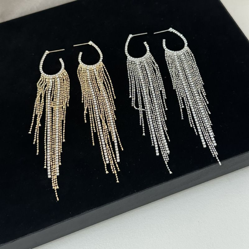 Длинные серьги-каскады из тонких цепей CJP90509