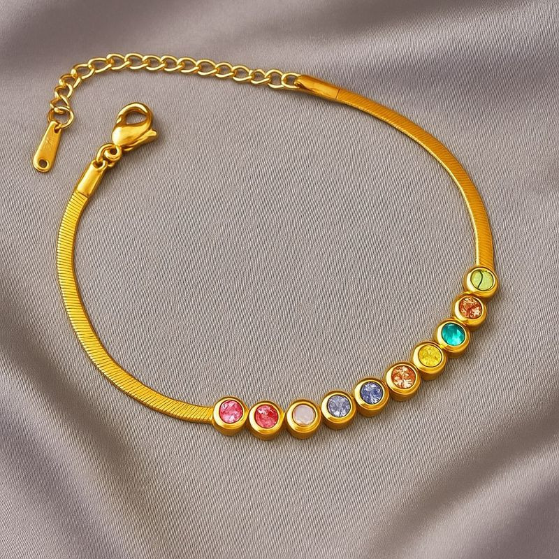 Браслет жесткой формы с дорожкой из разноцветных кристаллов 1J12148CJJ