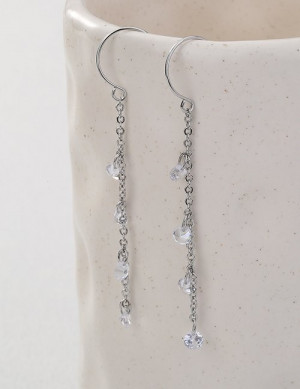 Длинные серьги-цепочки с капельками страз M10577 Длинные серьги-цепочки с капельками страз M10577