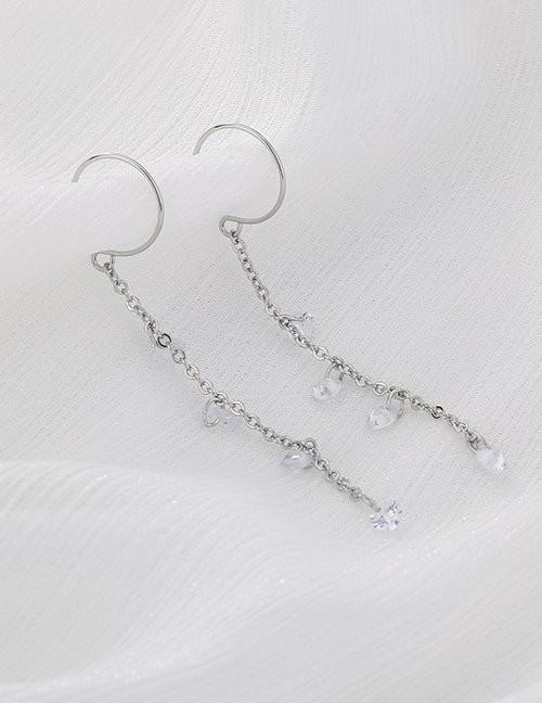 Длинные серьги-цепочки с капельками страз M10577 Длинные серьги-цепочки с капельками страз M10577
