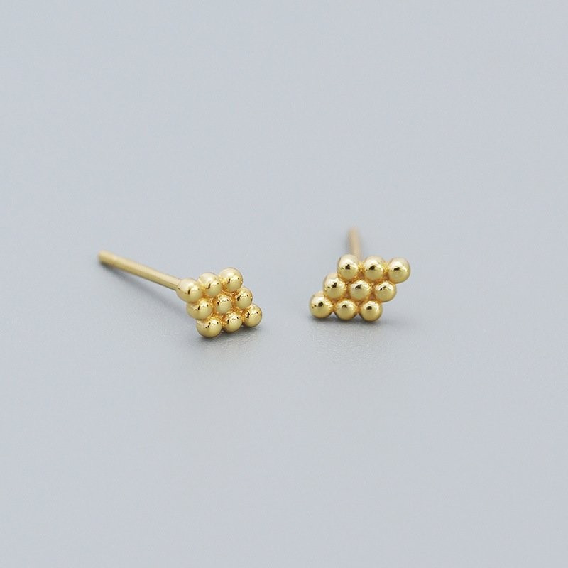 Серьги-пусеты Ромбы из шариков CJC94930