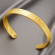 Браслет жёсткий титановая сталь напыление золотом 1J12204CJJ