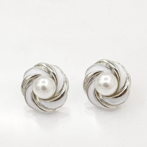 Серьги-пусеты Спирали с жемчугом CJC59822