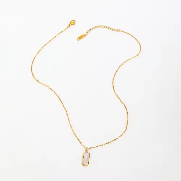 Минималистичная цепочка с кулоном из цельного перламутра J10542CJJ Минималистичная цепочка с кулоном из цельного перламутра J10542CJJ