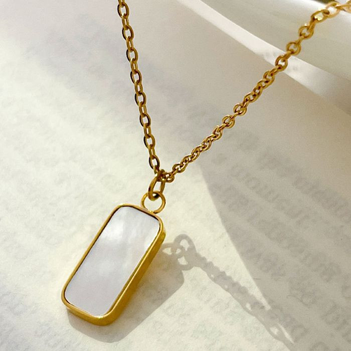 Минималистичная цепочка с кулоном из цельного перламутра J10542CJJ Минималистичная цепочка с кулоном из цельного перламутра J10542CJJ