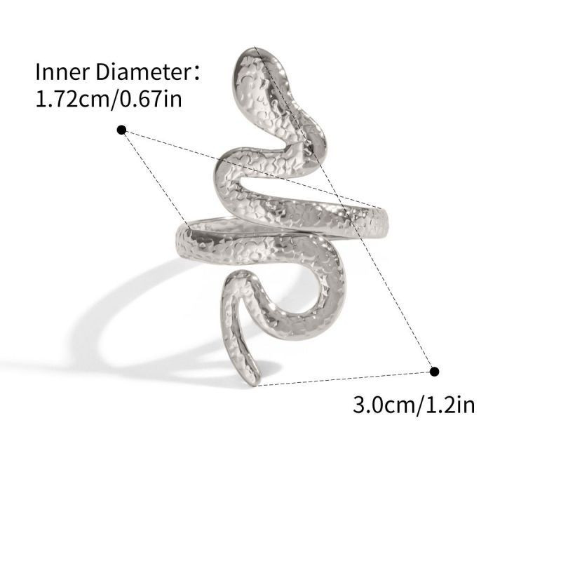 Фантазийное кольцо в форме извивающейся змеи CJN49590