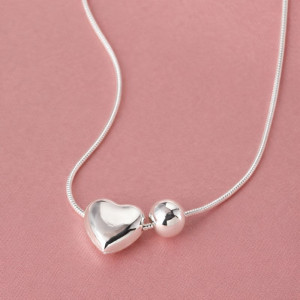 Цепочка с кулоном сердце ювелирный сплав 1J12392CJJ