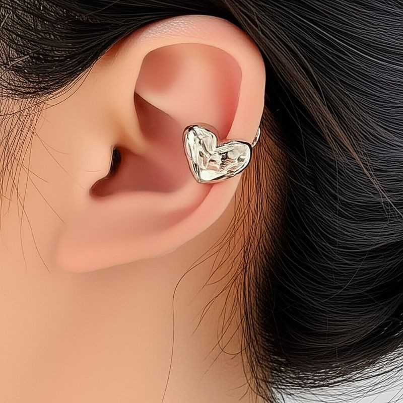 Минималистичный кафф Сердце с шариками 1DNS11120CJJ Минималистичный кафф Сердце с шариками 1DNS11120CJJ