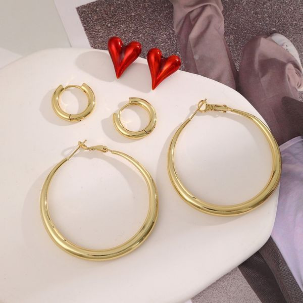 Классические гладкие серьги-конго (крупные) CJL86176