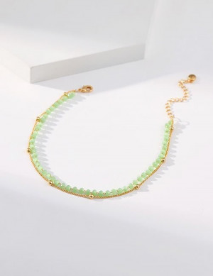 Браслет на ногу с зеленым бисером Z29643 Браслет на ногу с зеленым бисером Z29643