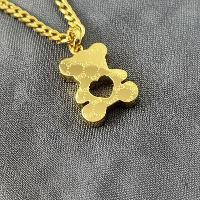 Массивная цепочка с кулоном в форме объемного медведя J10546CJJ