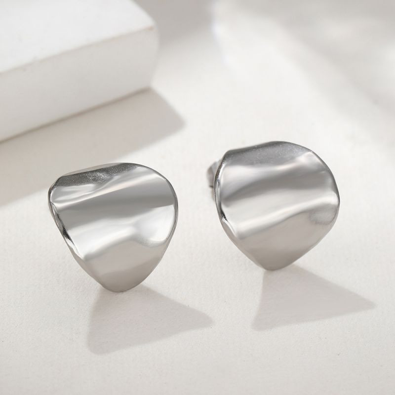 Серьги-пусеты Диски изогнутые CJM03780