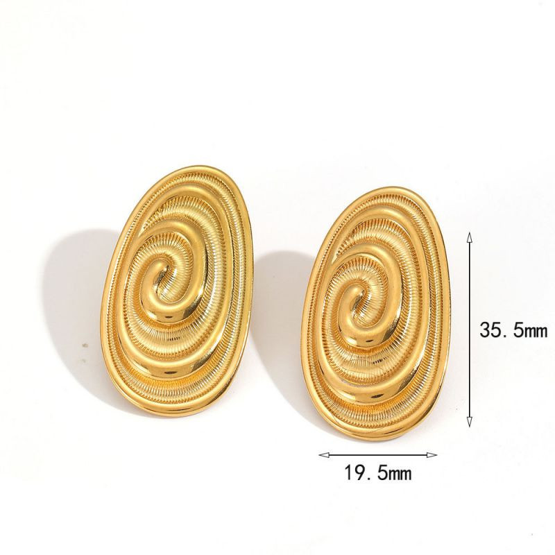 Серьги-пусеты Овалы с лабиринтом CJR56170