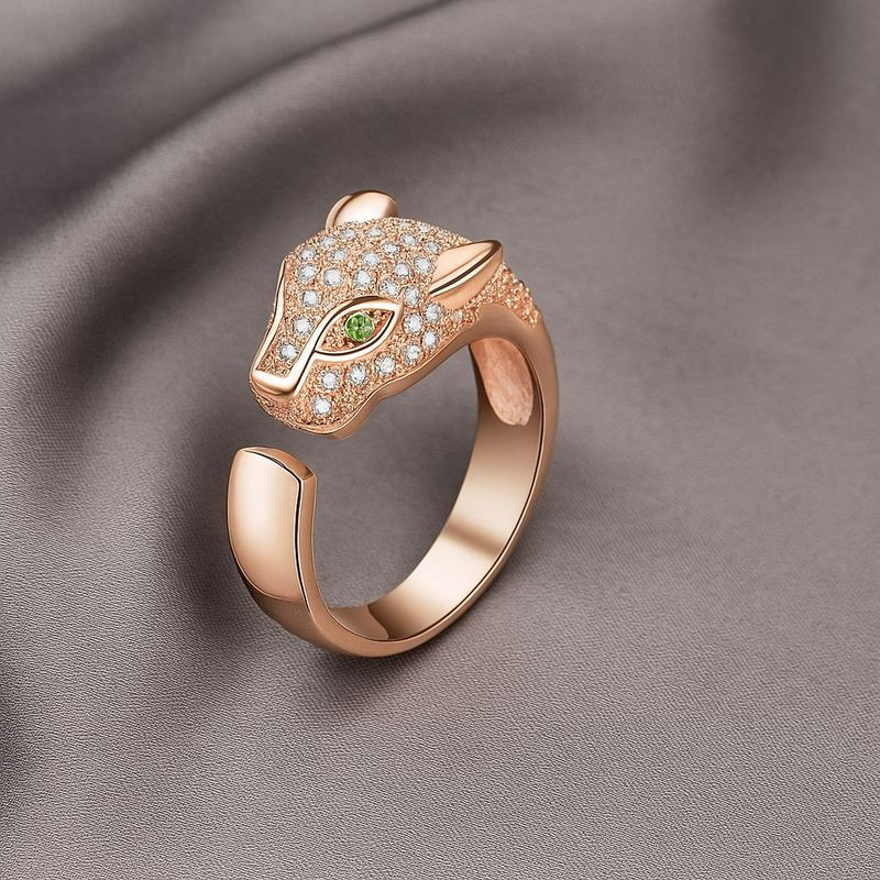 Кольцо пантера в розовом золоте с кристаллами 1J12065CJJ