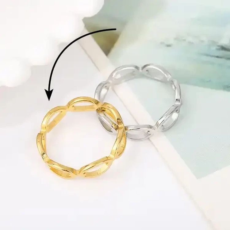 Кольцо стальное с напылением золотом цепь J10174CJJ Кольцо стальное с напылением золотом цепь J10174CJJ