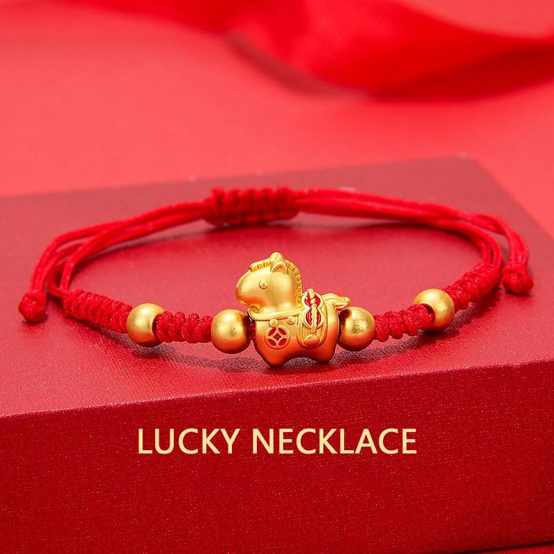 Браслет плетеная нить с золотистой фигуркой CJS77275