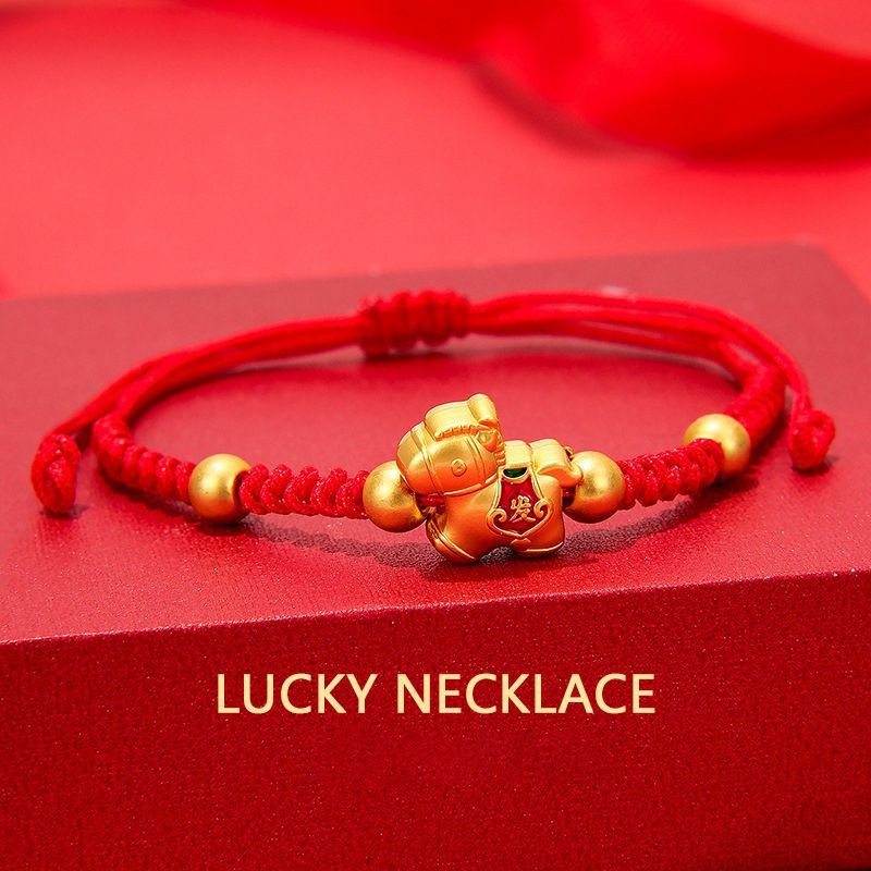 Браслет плетеная нить с золотистой фигуркой CJS77275