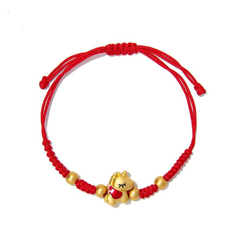 Браслет плетеная нить с золотистой фигуркой CJS77275