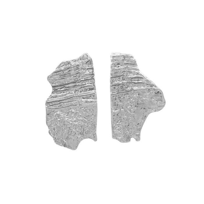 Дизайнерские серьги-пусеты золотистые пластины CJM81439