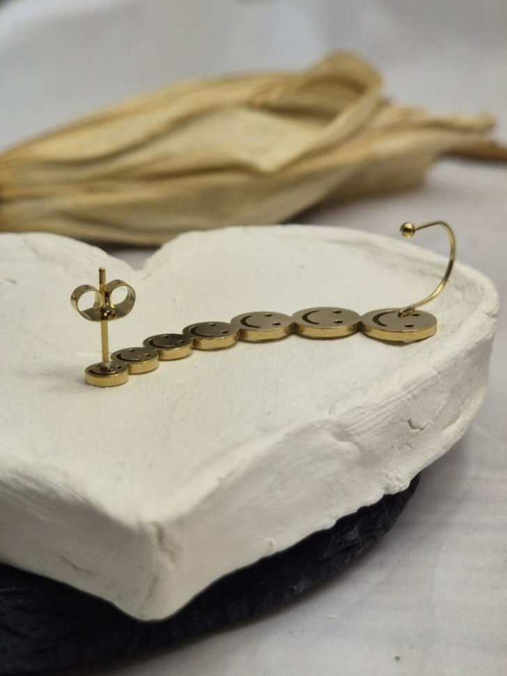 Золотистый кафф Смайлы 1J11085CJJ