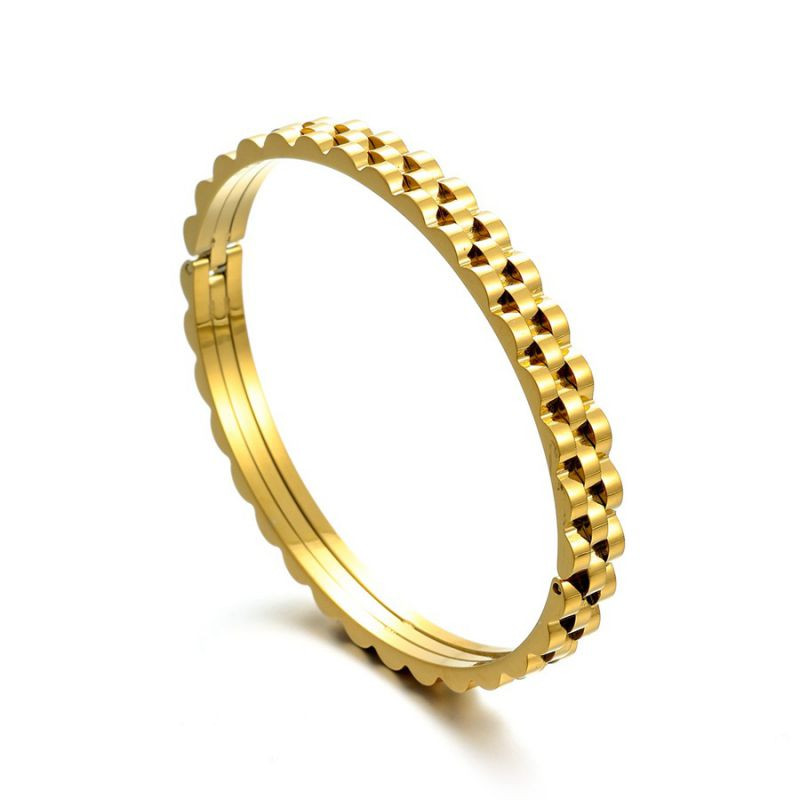 Браслет жесткий двухцветный с фактурной дорожкой CJR59950 Браслет жесткий двухцветный с фактурной дорожкой CJR59950