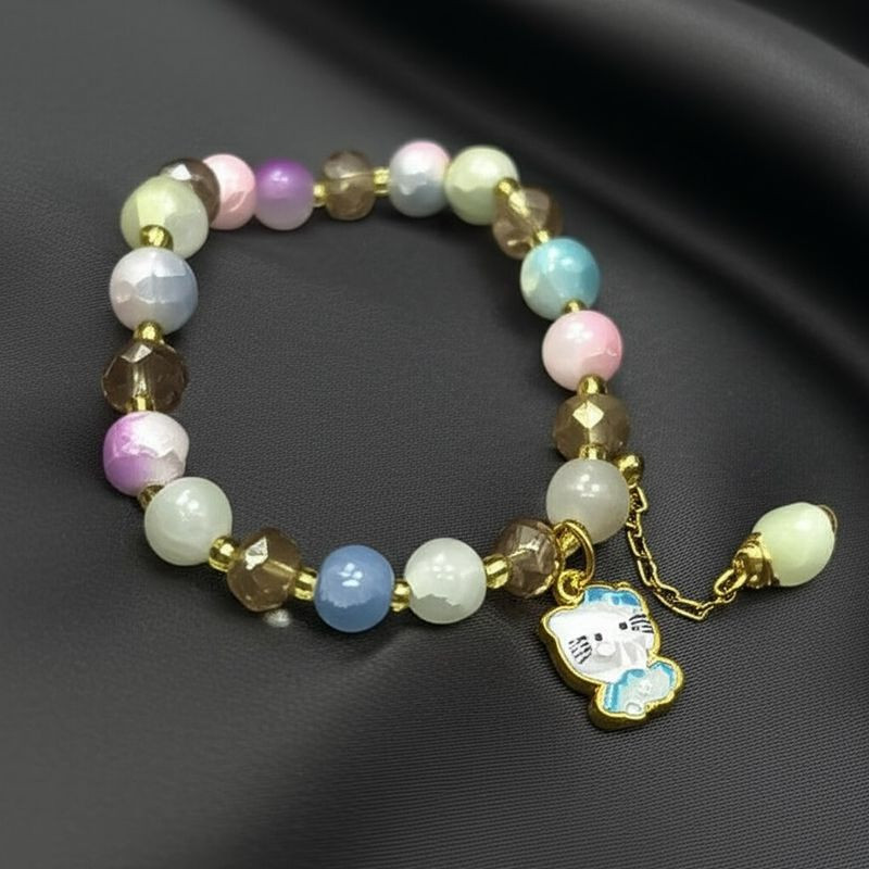 Браслет сказочный персонаж с разноцветными камнями J11040CJJ