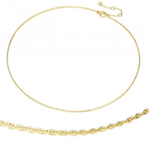 Золотистая цепочка с фактурным плетением и регулируемой длиной YX15472MSK