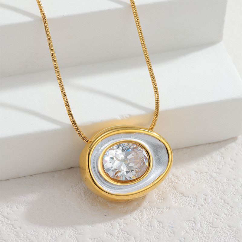 Цепочка с круглым кулоном и вставкой из перламутра CJR87861