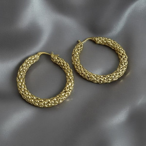 Серьги-кольца плетеной фактуры 1J11107CJJ