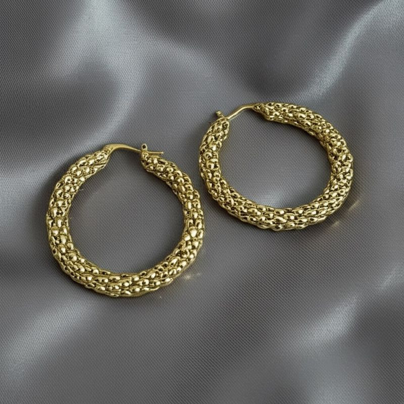 Серьги-кольца плетеной фактуры 1J11107CJJ