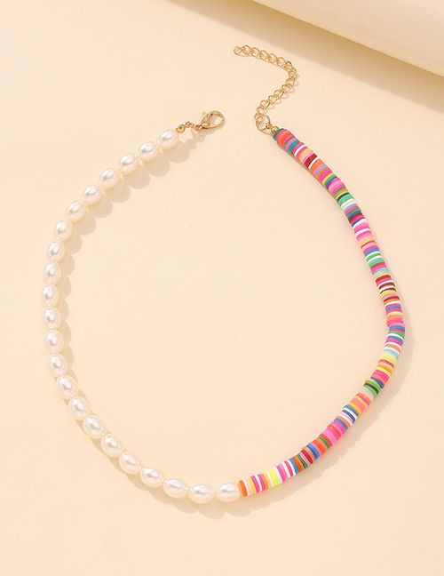 Двусоставные Бусы из жемчуга и разноцветных дисков W17795MSK Двусоставные Бусы из жемчуга и разноцветных дисков W17795MSK