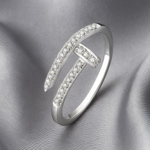 Кольцо в форме изогнутого гвоздя с платиновым напылением 1J12066CJJ