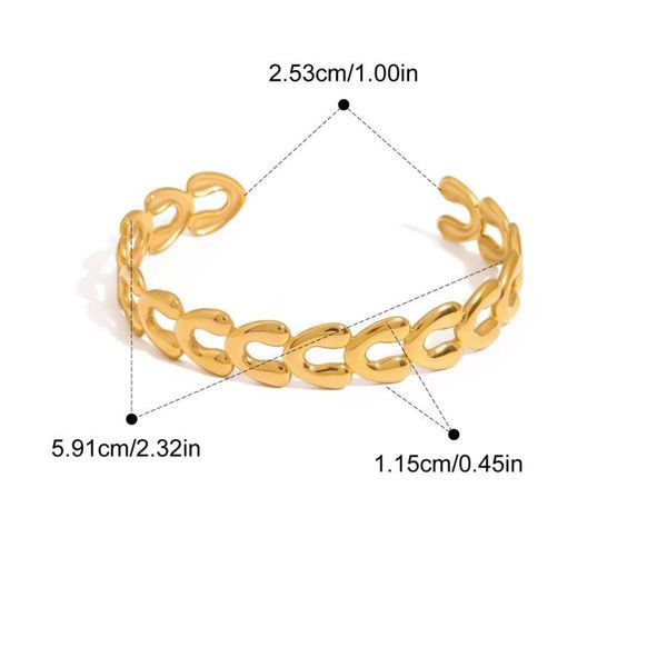 Браслет стальной с ажурным плетением из звеньев-колец CJL41073