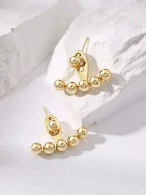 Стальные серьги с напылением золотом J10009CJJ