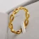 Кольцо стальное с напылением золотом цепь J10189(CJJ)
