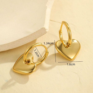 Серьги-кольца с объемными подвесками-сердцами CJL36065 Серьги-кольца с объемными подвесками-сердцами CJL36065