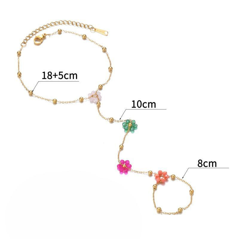 Браслет слейв нежные цветы с яркими акцентами CJG76154